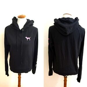 PINK Victoria's Secret Black Hoodie with Pink Logo
